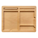Wooden 3-Part Educational Activity & Sand Tray with Card Slot and Wooden Pe