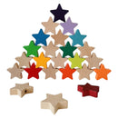 12 PCS Wooden Star Wand Set in Rainbow and Natural Colors