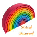 12-Piece Large Wooden Rainbow Stacking Blocks – Primary Colors | Pine or Linden Wood Options