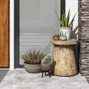 2-in-1 Rock End Table with Wood Grain for Living Room by LJGDeals