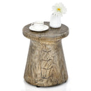 2-in-1 Rock End Table with Wood Grain for Living Room by LJGDeals