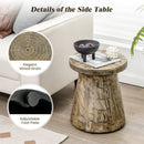 2-in-1 Rock End Table with Wood Grain for Living Room by LJGDeals