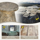 2-in-1 Rock End Table with Wood Grain for Living Room by LJGDeals