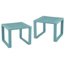 Weather Resistant Adirondack Outdoor Side Table Set of 2-Blue