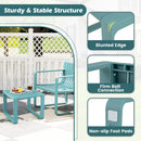 Weather Resistant Adirondack Outdoor Side Table Set of 2-Blue