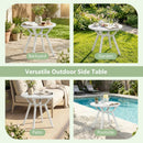 Weather-Resistant Circular Small End Table for Poolside and Balcony by LJGDeals