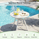 Weather-Resistant Circular Small End Table for Poolside and Balcony by DirectDeals