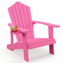 Weather Resistant HIPS Outdoor Adirondack Chair with Cup Holder by LJGDeals