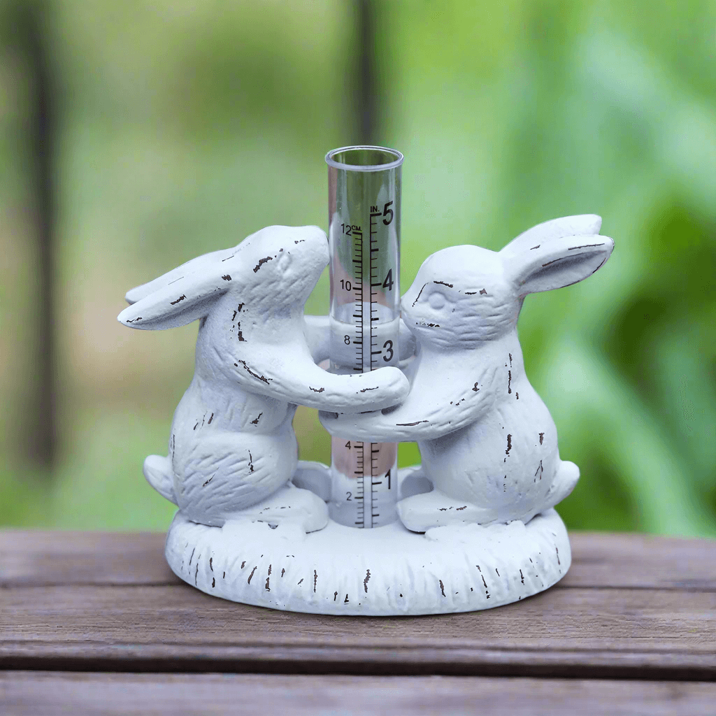 Weathered Rabbits Rain Gauge