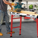 42 Inches x 21 Inches Welding Table with Adjustable Height and 2 Bar Clamps-Silver