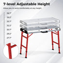 42 Inches x 21 Inches Welding Table with Adjustable Height and 2 Bar Clamps-Silver by LJGDeals