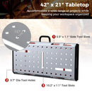 42 Inches x 21 Inches Welding Table with Adjustable Height and 2 Bar Clamps-Silver by LJGDeals