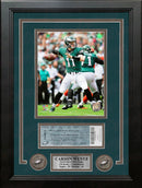 Carson Wentz 1st Career Win Philadelphia Eagles 16x20 Framed Photo with Replica 1st Win Game Ticket by Dynasty Sports & Framing