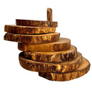 Olive Wood Coaster Set with Holder -7 Pcs by Choixe