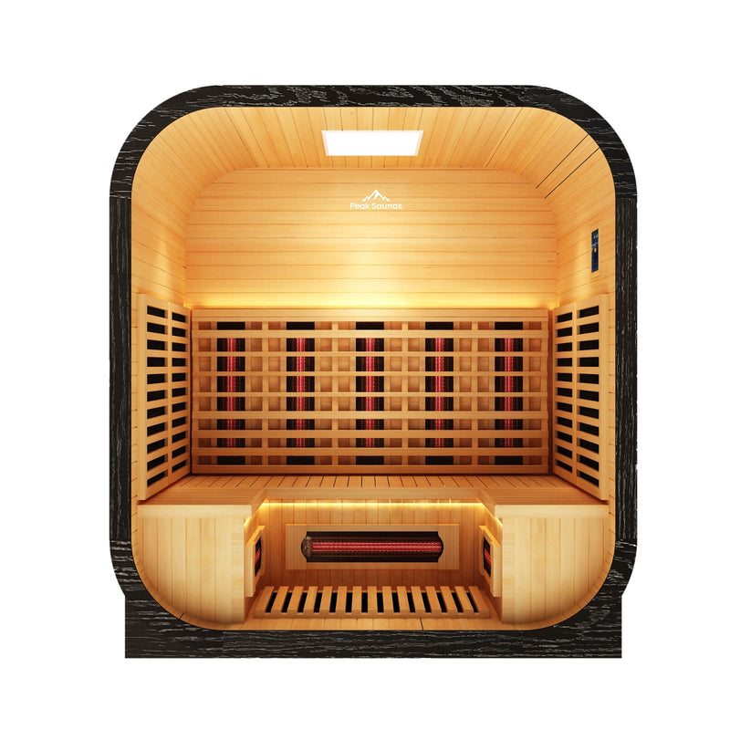 Peak Saunas El Capitan 4-Person Outdoor Full Spectrum Infrared Sauna with XL Medical-Grade Red Light Therapy and Smart WiFi App Control