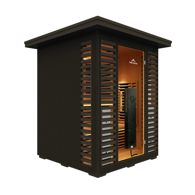 Peak Saunas Kilimanjaro 5-Person Outdoor Full Spectrum Infrared Sauna with XL Medical-Grade Red Light Therapy and Smart WiFi App Control