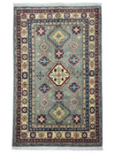 Hand-Knotted Afghani Kazak Wool Rug – 4’ x  6’
