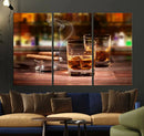 Whiskey Cuban Cigars Canvas Print