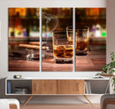 Whiskey Cuban Cigars Canvas Print