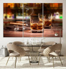 Whiskey Cuban Cigars Canvas Print