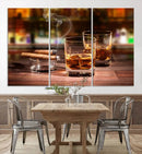 Whiskey Cuban Cigars Canvas Print