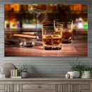 Whiskey Cuban Cigars Canvas Print
