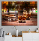 Whiskey Cuban Cigars Canvas Print