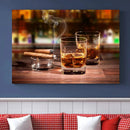Whiskey Cuban Cigars Canvas Print