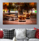 Whiskey Cuban Cigars Canvas Print
