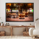 Whiskey Cuban Cigars Canvas Print