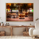 Whiskey Cuban Cigars Canvas Print