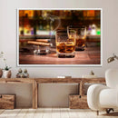 Whiskey Cuban Cigars Canvas Print