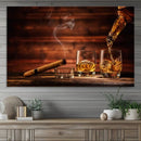 Whiskey and Cigar Canvas Wall Art | 3 Panel Bar Room Decor