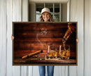 Whiskey and Cigar Canvas Wall Art | 3 Panel Bar Room Decor