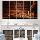 Whiskey and Cigar Canvas Wall Art | 3 Panel Bar Room Decor