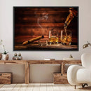 Whiskey and Cigar Canvas Wall Art | 3 Panel Bar Room Decor