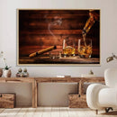 Whiskey and Cigar Canvas Wall Art | 3 Panel Bar Room Decor by MyGreatCanvas | Canvas Wall Art Prints | Photo Prints & Wall Decor