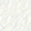 MSI Whisper White Glazed Handcrafted Polished Ceramic Subway Tile 3"x6"