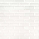 MSI Whisper White Beveled Polished Ceramic Mosaic Wall Tile 2"x6"
