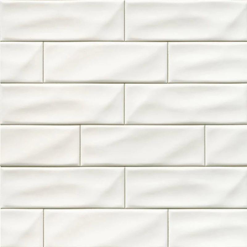 MSI Whisper White Glazed Handcrafted Ceramic Subway Tile 4"x12"