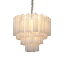 Star Shaped Tube White Clouds Glass Chandelier
