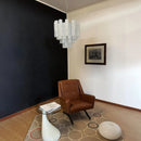 Star Shaped Tube White Clouds Glass Chandelier