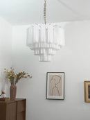 Star Shaped Tube White Clouds Glass Chandelier