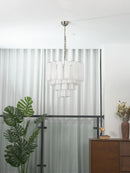 Star Shaped Tube White Clouds Glass Chandelier