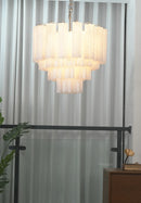 Star Shaped Tube White Clouds Glass Chandelier