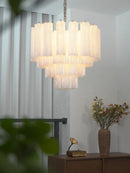 Star Shaped Tube White Clouds Glass Chandelier