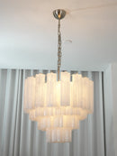 Star Shaped Tube White Clouds Glass Chandelier