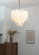 Star Shaped Tube White Clouds Glass Chandelier