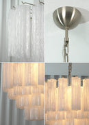 Star Shaped Tube White Clouds Glass Chandelier