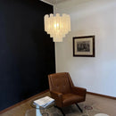 Star Shaped Tube White Clouds Glass Chandelier